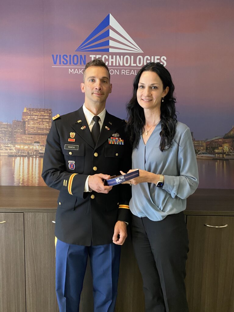 Allison Campitelli and Lieutenant Colonel Steve Raveia