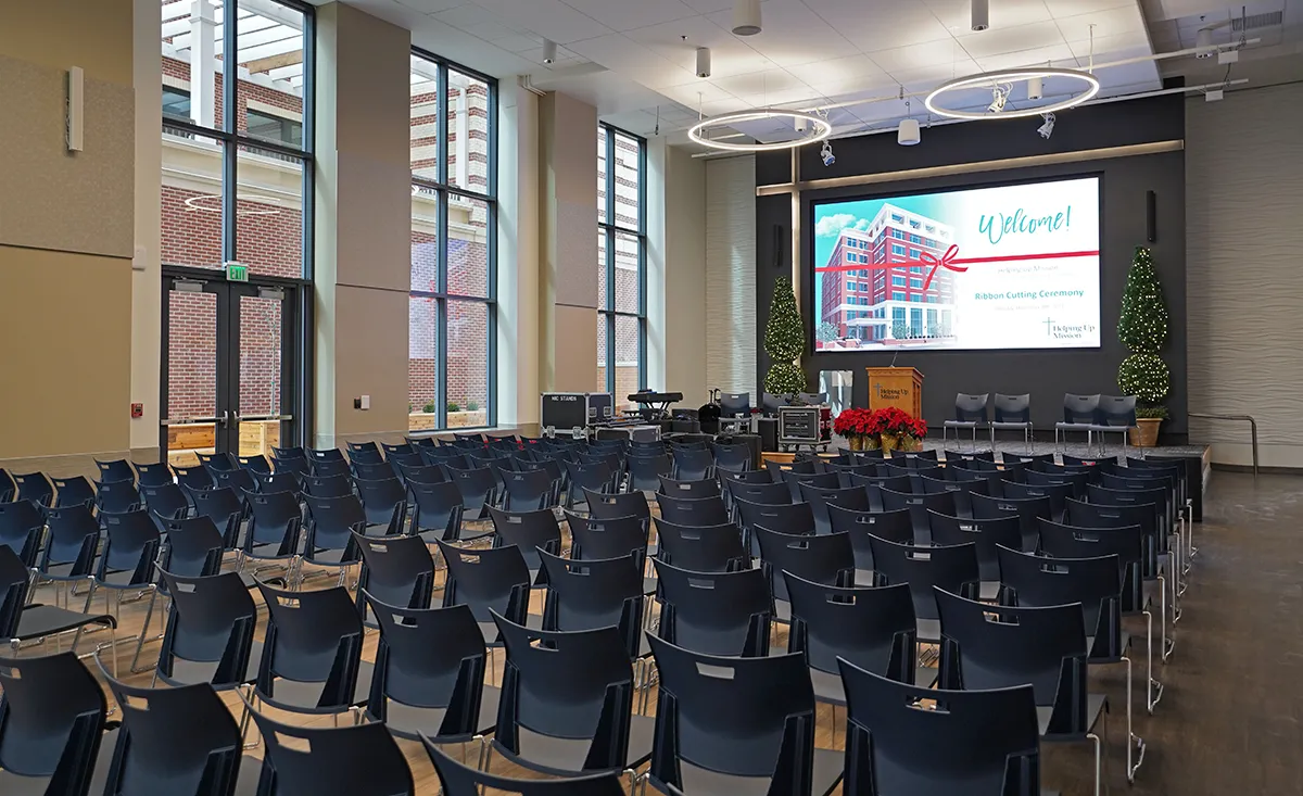220” LED videowall in the auditorium helps bring services and large gatherings to life