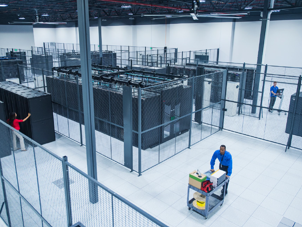 picture of a data center facility with physical security