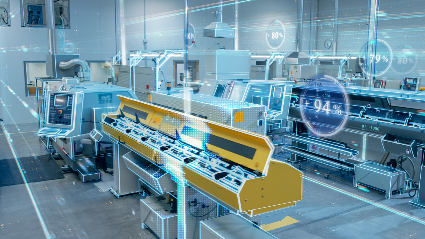manufacturing facility with sensors