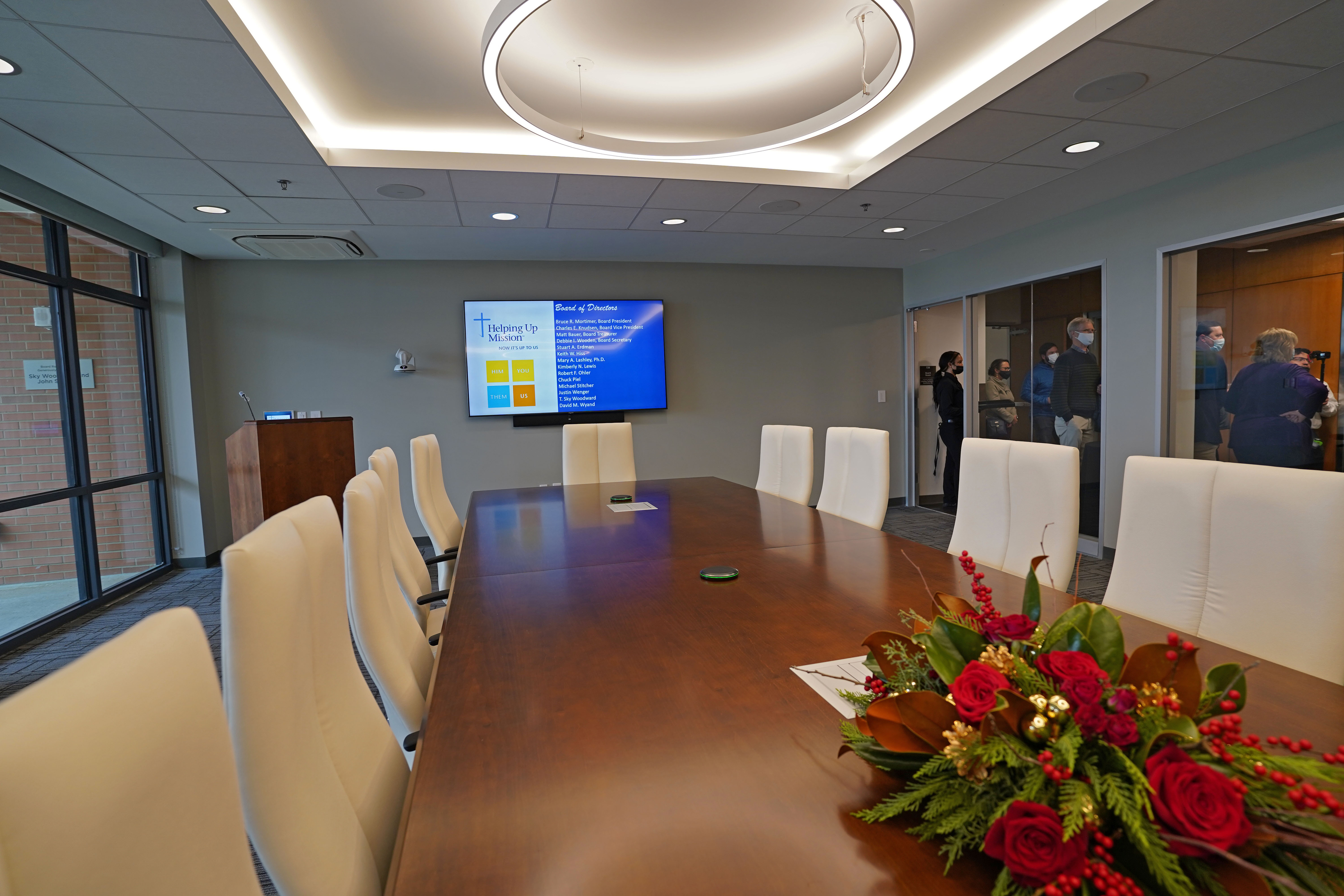 conference room technology by Vision Technologies for Helping Up Mission
