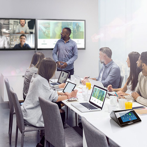 Hybrid workplace Crestron Flex