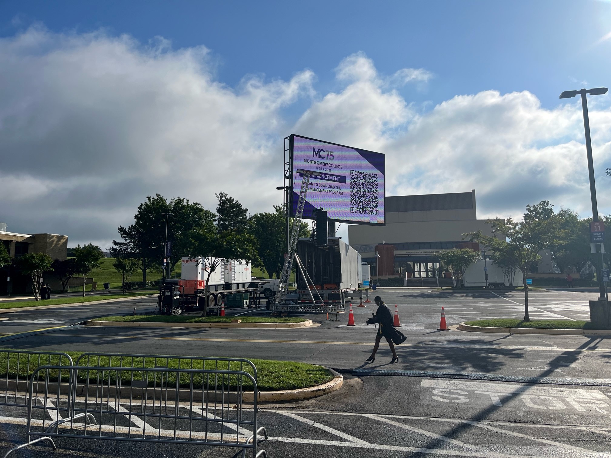 During Montgomery College Stage Setup