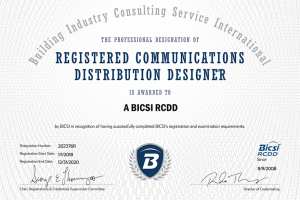 RCDD Certificate