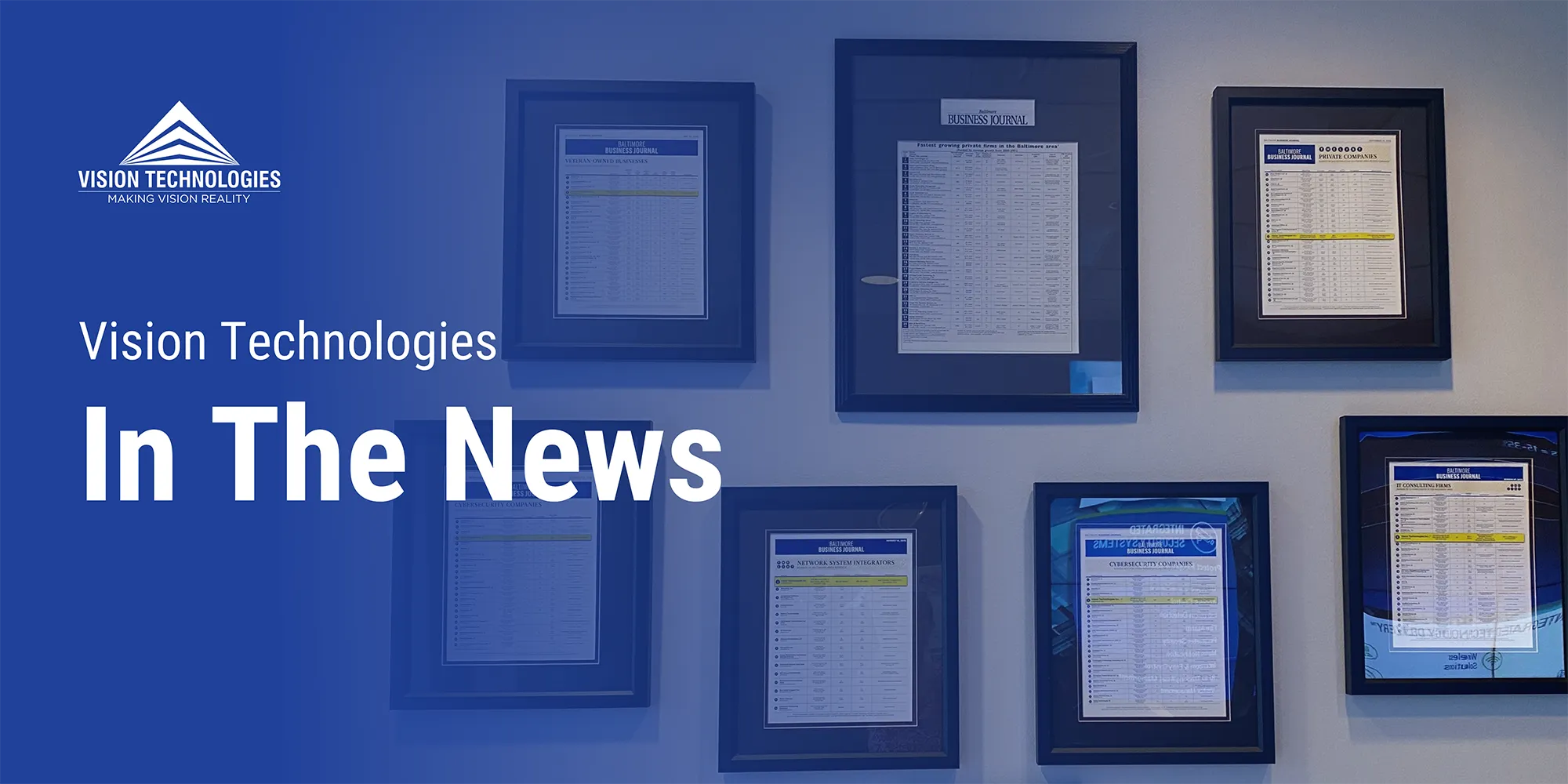Vision Technologies Recognized in Multiple 2022 Baltimore Business Journal Awards